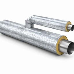 Тройник параллельный ППУ-ПЭ d 45х38 из оцинкованой трубы